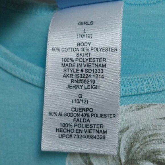 3/$25 FROZEN Elsa blue and gray tuff ruffle short sleeve dress size L 10… - Picture 7 of 9